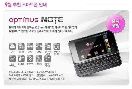 LG bất ngờ giới thiệu Optimus Note